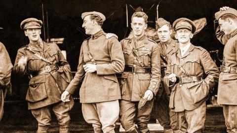 pilots and officers at the Royal Flying Corps