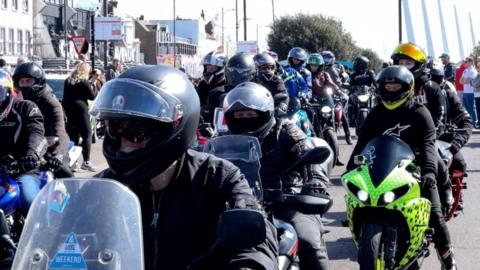 Bikers in Southend.