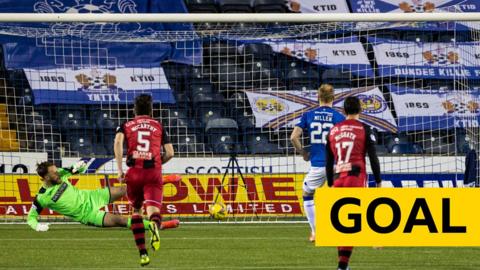 Ross Millen scores penalty in extra time against St Mirren in the Scottish Cup