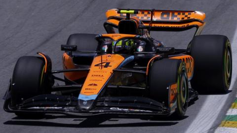 McLaren's Lando Norris during Sao Paulo Grand Prix sprint shootout