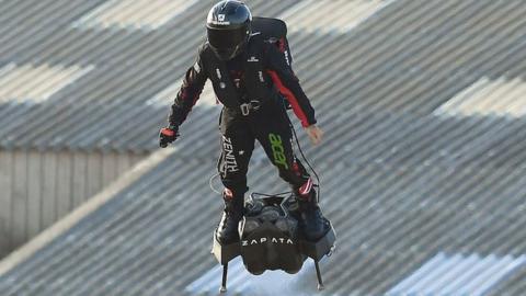 Franky Zapata takes flight on his flyboard