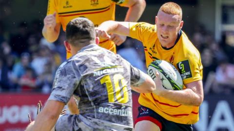 Nathan Doak is tackled against Clermont