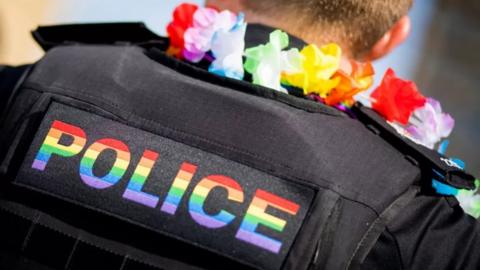 Police officer at Pride event