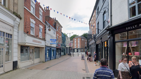 A narrow city centre street 