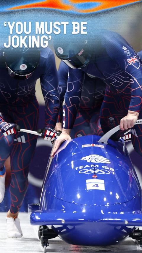 GB men's bobsleigh team competing