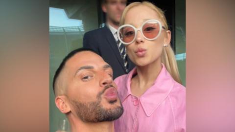 Man with ariana grande