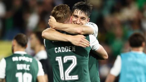 Hibs celebrate