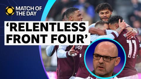 Ollie Watkins celebrating with team-mates and Danny Murphy