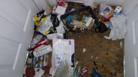 Rubbish in a house