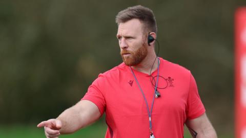 Tyrone Holmes in Wales training session 