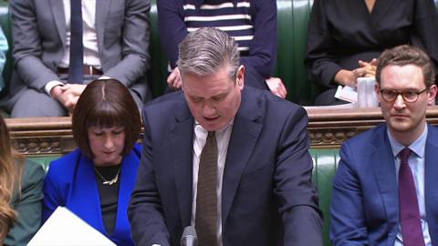 Keir Starmer delivering his budget response