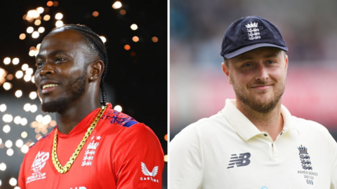 Split picture of England and Sussex bowlers Jofra Archer and Ollie Robinson