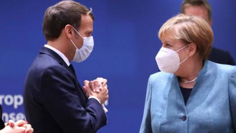 Emmanuel Macron and Angela Merkel