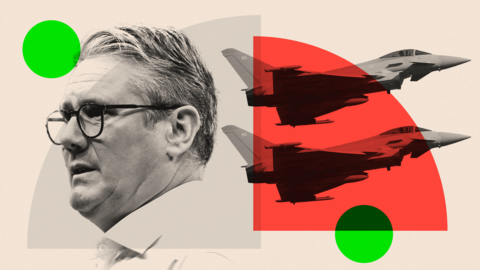 Montage of Sir Keir Starmer and some fighter planes