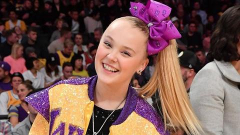 JoJo Siwa attends a basketball game between the Los Angeles Lakers and Phoenix Suns at Staples Center on February 10, 2020 in Los Angeles, California.