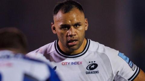 Billy Vunipola on the field for Saracens