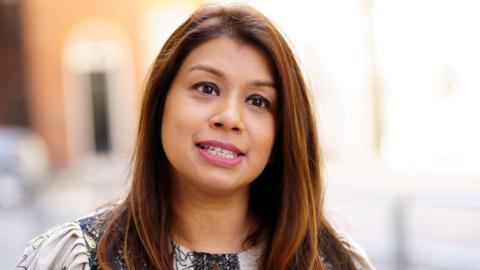 Treasury minister Tulip Siddiq speaks to camera