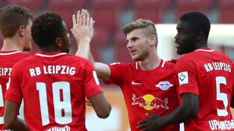 Timo Werner celebrates after scoring