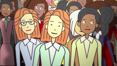 Animation of a group of women