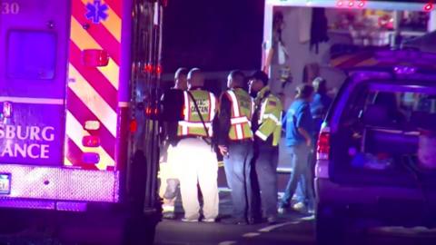 Emergency services at the scene of a fatal vehicle crash in Schoharie, New York State