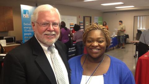 Dan Hamilton with his line manager at Sacramento Food Bank and Family Services