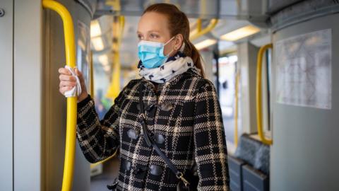 woman on train