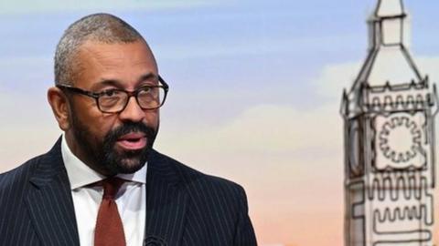 James Cleverly speaking to Laura Kuenssberg