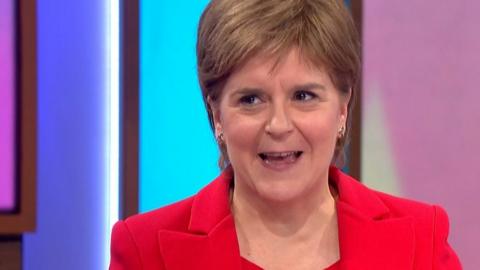 Nicola Sturgeon being interviewed on ITV's Loose Women programme