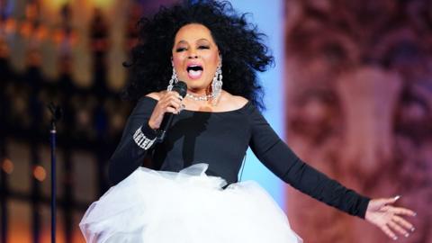 Diana Ross performing at the Platinum Party at the Palace