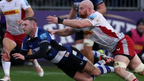 Bath and Scotland stand-off Finn Russell and Quins jackal James Chisholm