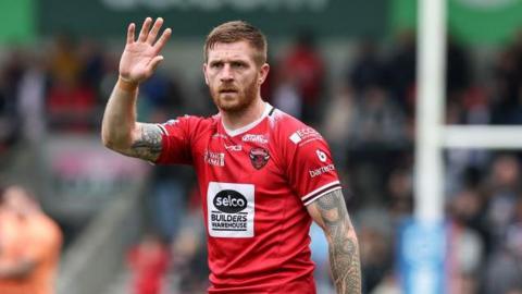 Marc Sneyd in action for Salford Red Devils against Catalans Dragons