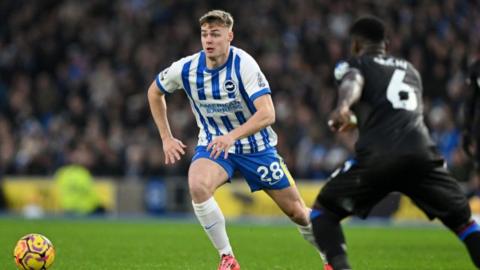 Brighton striker Evan Ferguson has scored one goal in 14 appearances so far this season