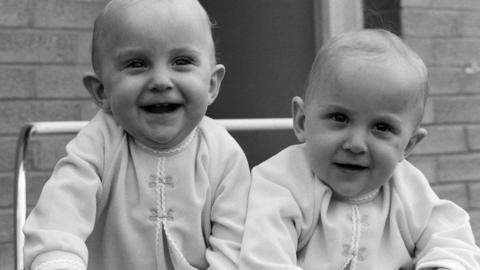 Anna (right) and Barbara Rozycki at home in Coventry in May 1971