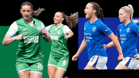 Hibernian and Rangers players