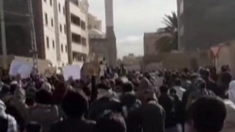 People protesting in Zahedan in IRan