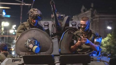 Wagner mercenaries in Rostov-on-Don on Saturday