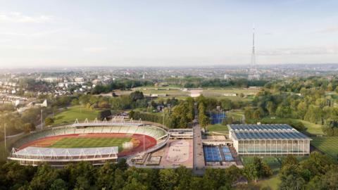 Computer generated image of the planned revamp of the Crystal Palace National Sports Centre