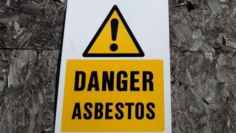 Asbestos warning sign