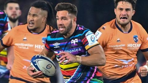 Rhys Webb yn erbyn Monpellier