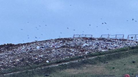 Landfill on Bellhouse landfill site in Stanway near Colchester in Essex