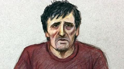 Court drawing of Darren Osborne