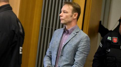 Christian Brückner stands trial in a German court in 2024 for sexual assault charges.