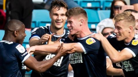 Millwall celebrate their goal