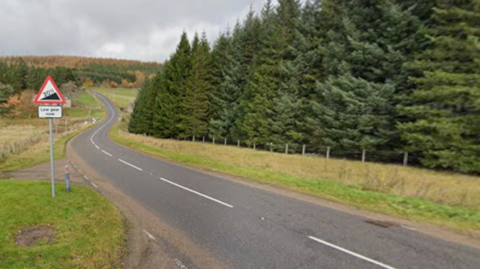 A general view of the A939 at Cock Bridge.