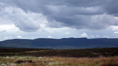 View towards Simonside hills in Northumberland