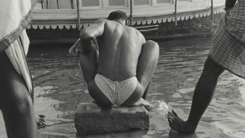 Benares, India, 1979, Bathers by the Ganges