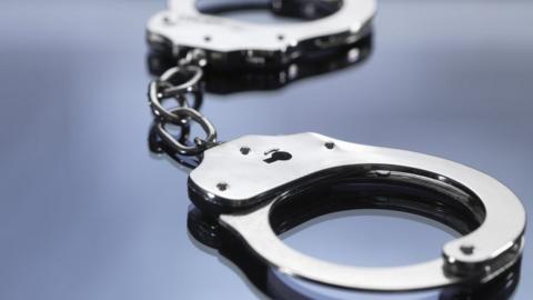 Handcuffs on desk