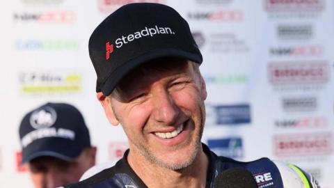 Ian Hutchinson stood on the rostrum in Thursday's Superstock race at the NW200