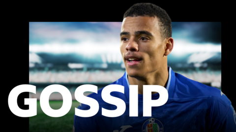 Mason Greenwood and the BBC Sport Gossip logo