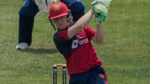Patrick Gouge plays a shot for Jersey